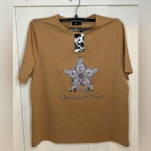 Christian Dior Tan T-Shirt with Star Design
